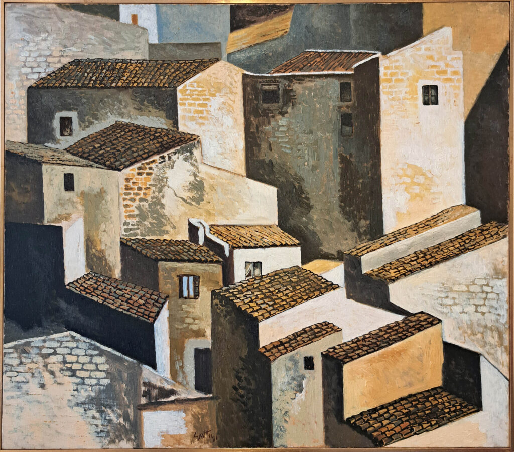 Galleria13, Renato Guttuso, Case in Sicilia, olio su tela 80x70 cm