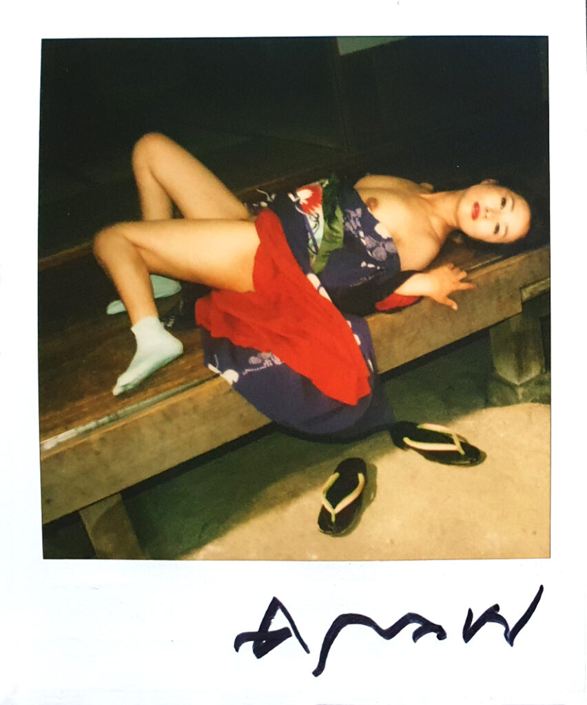 Galleria13, Nouyoshi Araki, Kinbaku polaroid, 10.8x8.8 cm hand-signed by Araki on the front